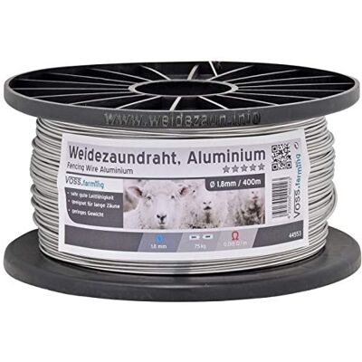 Voss Aludraht 400m lang 1,8mm Zaunanlage, Weidezaun, Wildabwehr, Zaunanlage, Drahtzaun, Schweine, Rinder Voss Aludraht 400m lang 1,8mm Zaunanlage, Weidezaun, Wildabwehr, Zaunanlage, Drahtzaun, Schweine, Rinder