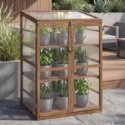 Mendler Gewächshaus HWC-Q13 110x76x57cm Holz Dunkelbraun Treibhaus, Anzuchthaus, Frühbeet, Fenster, verstellbar FSC®-Zertifiziert Mendler Gewächshaus HWC-Q13 110x76x57cm Holz Dunkelbraun Treibhaus, Anzuchthaus, Frühbeet, Fenster, verstellbar FSC®-Zertifiziert