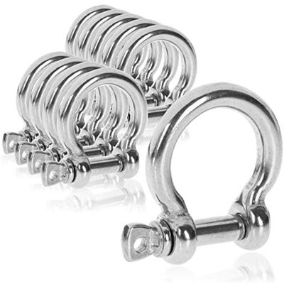 com-four ® 10x Schäkel rund, Karabiner Schekel klein mit Schraubverschluss Scheckel geschweift mit Augbolzen Edelstahl 304 rostfrei langlebig 4,5 x 30 mm com-four ® 10x Schäkel rund, Karabiner Schekel klein mit Schraubverschluss Scheckel geschweift mit Augbolzen Edelstahl 304 rostfrei langlebig 4,5 x 30 mm