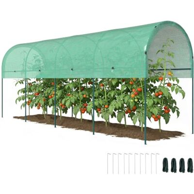 Outsunny Gewächshaus Winterfest Erdanker Bogendach 400 x 120 x 170cm Grün Foliengewächshaus, Erdanker, Robuster Stalrahmen, Offenes Treibhaus zum Stecken, Tomatenhaus für Tomaten,Gemüse,Pflanzen Outsunny Gewächshaus Winterfest Erdanker Bogendach 400 x 120 x 170cm Grün Foliengewächshaus, Erdanker, Robuster Stalrahmen, Offenes Treibhaus zum Stecken, Tomatenhaus für Tomaten,Gemüse,Pflanzen