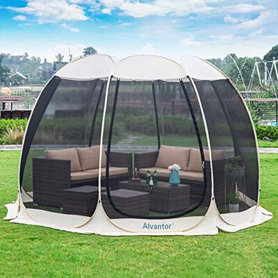 Alvantor Sichtschutz Haus Zimmer Camping Zelt Outdoor Baldachin Esszimmer Pavillon Pop Up Sonnenschutz Schutz Netz Wände Nicht Wasserdicht Patent, Unisex, Natur, 12'x12' Alvantor Sichtschutz Haus Zimmer Camping Zelt Outdoor Baldachin Esszimmer Pavillon Pop Up Sonnenschutz Schutz Netz Wände Nicht Wasserdicht Patent, Unisex, Natur, 12'x12'