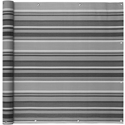 Ventanara ® Balkonverkleidung Sichtschutz PVC Balkonumspannung Zaun Verkleidung Blende Windschutz Folie 300 x 75 cm Grau gestreift Ventanara ® Balkonverkleidung Sichtschutz PVC Balkonumspannung Zaun Verkleidung Blende Windschutz Folie 300 x 75 cm Grau gestreift