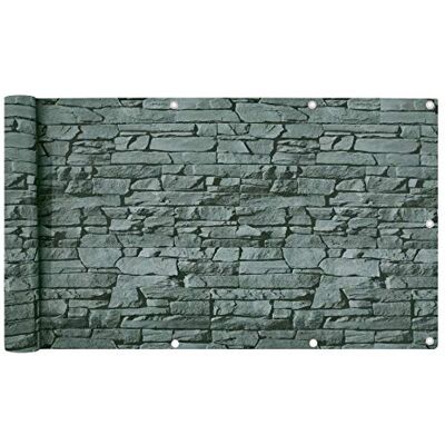ESTEXO Balkonsichtschutz Sichtschutz Balkonbespannung Balkonverkleidung 6 Meter Balkon PVC mit Dekor Schiefer-Optik 75x600cm ESTEXO Balkonsichtschutz Sichtschutz Balkonbespannung Balkonverkleidung 6 Meter Balkon PVC mit Dekor Schiefer-Optik 75x600cm