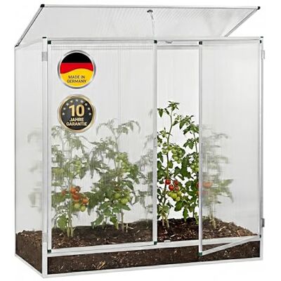 BECKMANN Pflanzenhaus, 160 x 77 x 162 cm, Mini Gewächshaus aus Aluminium & 6mm Polycarbonat, winterfestes Tomatengewächshaus für Garten & Balkon, stabil, ohne Folie BECKMANN Pflanzenhaus, 160 x 77 x 162 cm, Mini Gewächshaus aus Aluminium & 6mm Polycarbonat, winterfestes Tomatengewächshaus für Garten & Balkon, stabil, ohne Folie