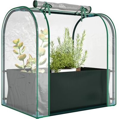 Outsunny Mini-Gewächshaus für den Garten, Pflanztasche, 68 x 50 x 70 cm, Dunkelgrün Aufrollbare Tür, tragbares Mini-Gewächshaus, Balkon, Terrasse, Patio, Garten Outsunny Mini-Gewächshaus für den Garten, Pflanztasche, 68 x 50 x 70 cm, Dunkelgrün Aufrollbare Tür, tragbares Mini-Gewächshaus, Balkon, Terrasse, Patio, Garten