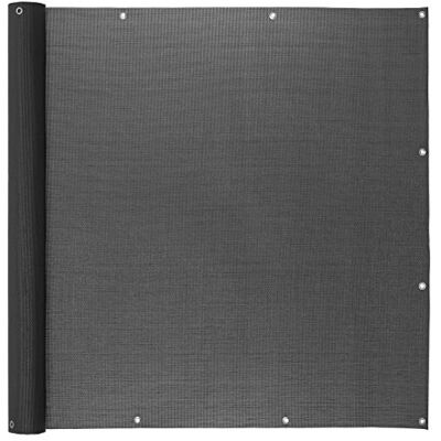 Ventanara ® Balkonverkleidung Sichtschutz PVC Balkonumspannung Zaun Verkleidung Blende Windschutz Folie 500 x 90 cm Anthrazit Ventanara ® Balkonverkleidung Sichtschutz PVC Balkonumspannung Zaun Verkleidung Blende Windschutz Folie 500 x 90 cm Anthrazit