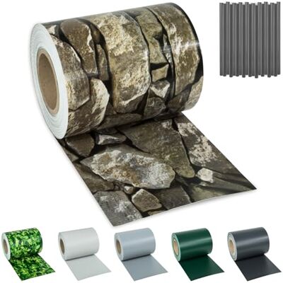 tectake ® Sichtschutzfolie, Sichtschutzstreifen mit Befestigungsclips, Windschutz, Sonnenschutz, Sichtschutzmatte für Balkon, Garten, Terrasse, für Stabmattenzaun und Zaunelemente 35 m, Steinoptik tectake ® Sichtschutzfolie, Sichtschutzstreifen mit Befestigungsclips, Windschutz, Sonnenschutz, Sichtschutzmatte für Balkon, Garten, Terrasse, für Stabmattenzaun und Zaunelemente 35 m, Steinoptik