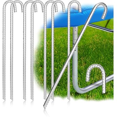 com-four ® 8X XL Bodenanker aus massivem Stahl, J-Form 42 cm, Ø 1 cm verzinkte Erdanker für Zelt Pavillon Hüpfburg Trampolin auch als Bewehrungsstab für den Boden stabil & rostfrei com-four ® 8X XL Bodenanker aus massivem Stahl, J-Form 42 cm, Ø 1 cm verzinkte Erdanker für Zelt Pavillon Hüpfburg Trampolin auch als Bewehrungsstab für den Boden stabil & rostfrei