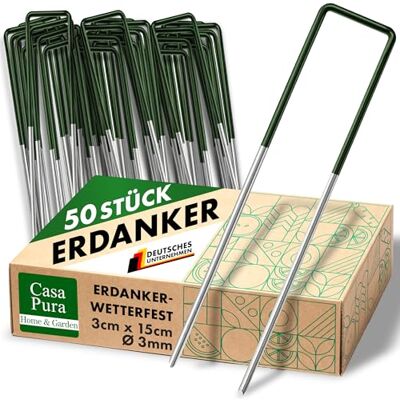 casa pura 50 Erdanker Bodenanker Heringe für Kunstrasen, Unkrautvlies, Zaun, Zelt, Camping & Garten aus Eisendraht 15 x 3cm stabil und korrosionsbeständig casa pura 50 Erdanker Bodenanker Heringe für Kunstrasen, Unkrautvlies, Zaun, Zelt, Camping & Garten aus Eisendraht 15 x 3cm stabil und korrosionsbeständig