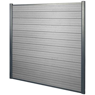 Mendler WPC-Sichtschutz Sarthe Basiselement 1,90m grau Windschutz Zaun, Alu-Pfosten Mendler WPC-Sichtschutz Sarthe Basiselement 1,90m grau Windschutz Zaun, Alu-Pfosten