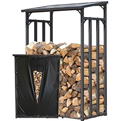 QUICK STAR Metall Kaminholzregal Außen 130 x 70 x 185 cm Mit Wetterschutz Schwarz, Pro 40 mm Stahlprofil, Anthrazit, Wetterfest, Kapazität 1,6 m³ (2,5 SRM), L Garten Kaminholzunterstand Stapelhilfe QUICK STAR Metall Kaminholzregal Außen 130 x 70 x 185 cm Mit Wetterschutz Schwarz, Pro 40 mm Stahlprofil, Anthrazit, Wetterfest, Kapazität 1,6 m³ (2,5 SRM), L Garten Kaminholzunterstand Stapelhilfe