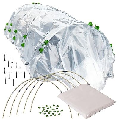TTL GARDEN Flex L Folientunnel Set 20 Bögen mit PE Anzuchtfolie 6 x 2,5 m 6 x Fiberglas Bögen & PE Folie 6x2,5m breit Rund Bogen für Abdeckung Frühbeet Hochbeet Gemüsebeet stabil langlebig rostfrei TTL GARDEN Flex L Folientunnel Set 20 Bögen mit PE Anzuchtfolie 6 x 2,5 m 6 x Fiberglas Bögen & PE Folie 6x2,5m breit Rund Bogen für Abdeckung Frühbeet Hochbeet Gemüsebeet stabil langlebig rostfrei