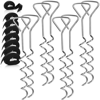 com-four ® 16-teiliges Zeltbodenanker Set, 8X geschwungener Erdanker 8x Spanngurt mit Schnalle Sturmschrauben zur Befestigung von Pavillon Vorzelt Planen und Outdoor Ausrüstung com-four ® 16-teiliges Zeltbodenanker Set, 8X geschwungener Erdanker 8x Spanngurt mit Schnalle Sturmschrauben zur Befestigung von Pavillon Vorzelt Planen und Outdoor Ausrüstung