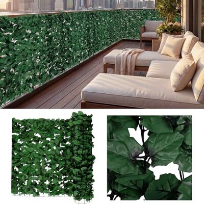 Mendler Balkonsichtschutz N77-500x150cm Blatt dunkel Sichtschutz, Windschutz, Verkleidung für Balkon Terrasse Zaun Mendler Balkonsichtschutz N77-500x150cm Blatt dunkel Sichtschutz, Windschutz, Verkleidung für Balkon Terrasse Zaun