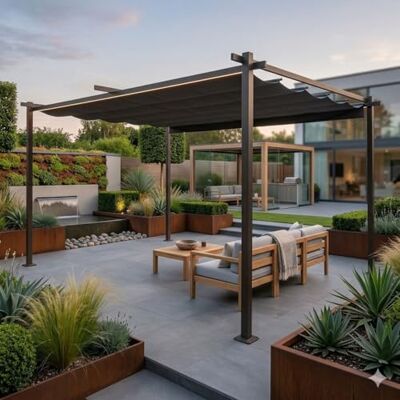 Jet-Line Pavillon 3x4 Luxor Light Pergola Überdachung Markise Freisitz Garten Terrassenüberdachung Anthrazit Sonnendach UV Schutz 4 x 3 m mit Notüberlauf Metall Jet-Line Pavillon 3x4 Luxor Light Pergola Überdachung Markise Freisitz Garten Terrassenüberdachung Anthrazit Sonnendach UV Schutz 4 x 3 m mit Notüberlauf Metall