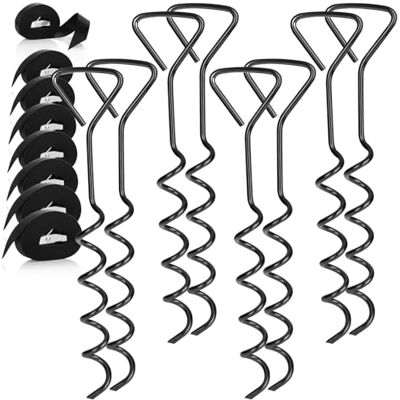 com-four ® 16-teiliges Zeltbodenanker Set, 8X geschwungener Erdanker 8x Spanngurt mit Schnalle Sturmschrauben zur Befestigung von Pavillon Vorzelt Planen und Outdoor Ausrüstung com-four ® 16-teiliges Zeltbodenanker Set, 8X geschwungener Erdanker 8x Spanngurt mit Schnalle Sturmschrauben zur Befestigung von Pavillon Vorzelt Planen und Outdoor Ausrüstung