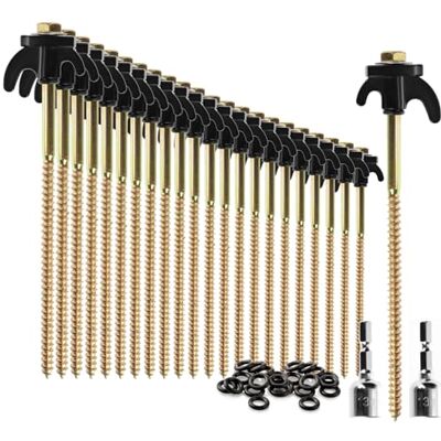 com-four ® 24x Zeltheringe, robuste Stahl-Heringe mit Gewinde Felsboden-Erdnägel für Camping und Outdoor Zelthaken für harten Boden und Holz com-four ® 24x Zeltheringe, robuste Stahl-Heringe mit Gewinde Felsboden-Erdnägel für Camping und Outdoor Zelthaken für harten Boden und Holz
