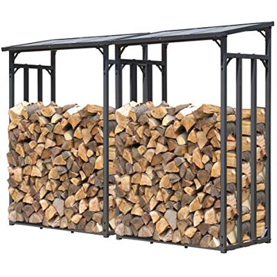 QUICK STAR Set 2 Stück Metall Kaminholzregal Außen 130 x 70 x 185 cm, Pro 40 mm Stahlprofil, Anthrazit, Wetterfest, Kapazität 3,2 m³ (5 SRM) QUICK STAR Set 2 Stück Metall Kaminholzregal Außen 130 x 70 x 185 cm, Pro 40 mm Stahlprofil, Anthrazit, Wetterfest, Kapazität 3,2 m³ (5 SRM)