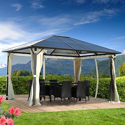 BRAST Alu Pavillon Premium viele Modelle & Farben Größen 3x3m 3x4m 3,6x4,8m inkl. Moskitonetz TÜV geprüft wasserdicht UV-Schutz festes Dach 3x4m Beige BRAST Alu Pavillon Premium viele Modelle & Farben Größen 3x3m 3x4m 3,6x4,8m inkl. Moskitonetz TÜV geprüft wasserdicht UV-Schutz festes Dach 3x4m Beige