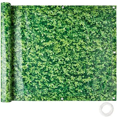tectake ® PVC Balkon Sichtschutz wetterfest, Sichtschutz Garten, Trennwand Garten, Terrassen Sichtschutz, Windschutz, Plane mit Ösen Balkongeländer, Zaunblende, Balkonumrandung grünes Laub, 0,9 x 6 m tectake ® PVC Balkon Sichtschutz wetterfest, Sichtschutz Garten, Trennwand Garten, Terrassen Sichtschutz, Windschutz, Plane mit Ösen Balkongeländer, Zaunblende, Balkonumrandung grünes Laub, 0,9 x 6 m