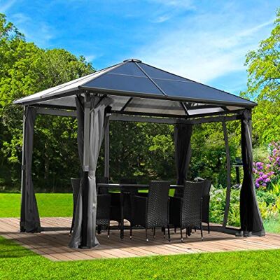 BRAST ® Alu Pavillon Summerdream viele Modelle & Farben Größen 3x3m 3x4m Moskitonetz TÜV geprüft wasserdicht UV-Schutz festes Dach 3x3m Grau BRAST ® Alu Pavillon Summerdream viele Modelle & Farben Größen 3x3m 3x4m Moskitonetz TÜV geprüft wasserdicht UV-Schutz festes Dach 3x3m Grau