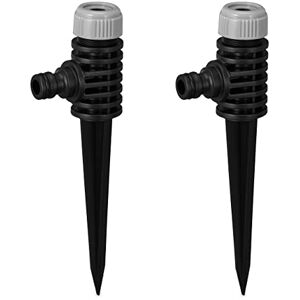 Relaxdays Sprühregner 2er Set, Garten, Sprinkler, mit Erdspieß, 6 m Reichweite, Rasensprenger, Kunststoff, schwarz-grau Relaxdays Sprühregner 2er Set, Garten, Sprinkler, mit Erdspieß, 6 m Reichweite, Rasensprenger, Kunststoff, schwarz-grau