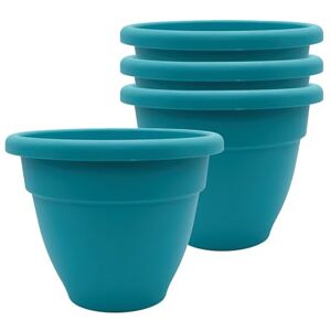 The HC Companies Karibik Pflanztopf – Außen- und Innenpflanztopf mit Ablaufloch & Stopfen – Rollrand Kunststofftöpfe für Pflanzen & Blumen – dekorativer Blumentopf (15,2 cm, staubiges Blaugrün, 4 The HC Companies Karibik Pflanztopf – Außen- und Innenpflanztopf mit Ablaufloch & Stopfen – Rollrand Kunststofftöpfe für Pflanzen & Blumen – dekorativer Blumentopf (15,2 cm, staubiges Blaugrün, 4