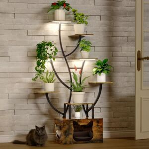 YITAHOME Pflanzenständer für den Innenbereich 6-stufiges Pflanzenregal mit Wachstumslicht 160 cm Blumenständer Metall Hoch mit Katzenbett für Zimmerpflanzen Mehrfach Gebogener Blumenhalter aus YITAHOME Pflanzenständer für den Innenbereich 6-stufiges Pflanzenregal mit Wachstumslicht 160 cm Blumenständer Metall Hoch mit Katzenbett für Zimmerpflanzen Mehrfach Gebogener Blumenhalter aus