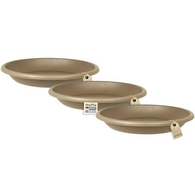MePla 3 Stück Untersetzer für Blumentopf Cilindro runder Kunststoff-Unterteller wetterfestes UV-beständig Untersetzer Ø 34 cm (Innen: ø 25 cm) Taupe MePla 3 Stück Untersetzer für Blumentopf Cilindro runder Kunststoff-Unterteller wetterfestes UV-beständig Untersetzer Ø 34 cm (Innen: ø 25 cm) Taupe