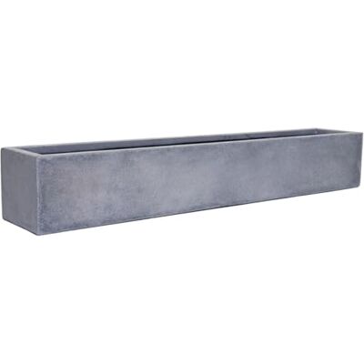 VIVANNO Blumenkasten Balkonkasten Fiberglas FLOBO Beton-Optik Grau 100 cm Robuster Pflanzkasten für Fensterbank & Balkon Wetterfest & Frostsicher 100x15x17 cm Rechteckiger Trog 26 l Volumen VIVANNO Blumenkasten Balkonkasten Fiberglas FLOBO Beton-Optik Grau 100 cm Robuster Pflanzkasten für Fensterbank & Balkon Wetterfest & Frostsicher 100x15x17 cm Rechteckiger Trog 26 l Volumen