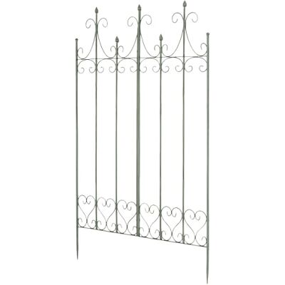 CLP Rankgitter mit stilvollen Verzierungen aus Metall antik-grün - Kletterhilfe für Garten CLP Rankgitter mit stilvollen Verzierungen aus Metall antik-grün - Kletterhilfe für Garten