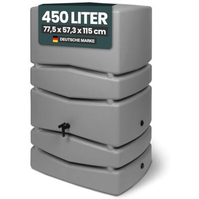 Kreher XXL Regentonne Aqua Tower Kunststoff, Auslaufhahn (450 L, Grau) Robustes Regenfass aus PP mit Deckel und Fallrohr-Anschluss, edel-schlichtes Design als Regenwasserspeicher im Garten Kreher XXL Regentonne Aqua Tower Kunststoff, Auslaufhahn (450 L, Grau) Robustes Regenfass aus PP mit Deckel und Fallrohr-Anschluss, edel-schlichtes Design als Regenwasserspeicher im Garten