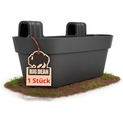 BigDean Blumenkasten Balkongeländer 50cm mit Wasserspeicher Anthrazit Balkonkasten inklusive Halterung, Blumentopf zum Aufhängen BigDean Blumenkasten Balkongeländer 50cm mit Wasserspeicher Anthrazit Balkonkasten inklusive Halterung, Blumentopf zum Aufhängen