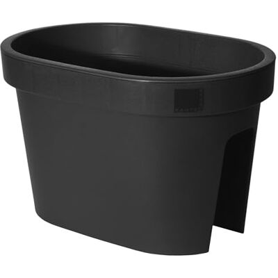 Spetebo Balkon Geländer Blumentopf in anthrazit 40 cm x 26 cm Pflanztopf Blumenkübel Geländertopf oval Spetebo Balkon Geländer Blumentopf in anthrazit 40 cm x 26 cm Pflanztopf Blumenkübel Geländertopf oval