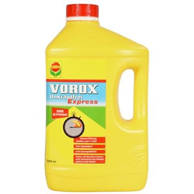 Compo VOROX Unkrautfrei Express Bekämpfung von Unkräutern an Zierpflanzen, Obst und Gemüse, wirkt gegen Algen, Moos und mehr als 50 Unkräuter 2,2L Konzentrat 4,85 Pfund Compo VOROX Unkrautfrei Express Bekämpfung von Unkräutern an Zierpflanzen, Obst und Gemüse, wirkt gegen Algen, Moos und mehr als 50 Unkräuter 2,2L Konzentrat 4,85 Pfund