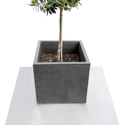 KARAT Untersetzer für Blumentopf, Blumenuntersetzer mit abgeschrägter Kante, Unterlage für Pflanztöpfe, Schutzmatte, Bodenschutzmatte, Blumentopfuntersetzer (Majesty) (Hellgrau, Eckig 90 x 90 cm) KARAT Untersetzer für Blumentopf, Blumenuntersetzer mit abgeschrägter Kante, Unterlage für Pflanztöpfe, Schutzmatte, Bodenschutzmatte, Blumentopfuntersetzer (Majesty) (Hellgrau, Eckig 90 x 90 cm)