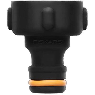 Fiskars Hahnverbinder, Für Wasserhähne, Ø 26,5 mm (G 3/4"), FiberComp Universalgröße, 10 g, Schwarz/Orange, 1027054 Fiskars Hahnverbinder, Für Wasserhähne, Ø 26,5 mm (G 3/4"), FiberComp Universalgröße, 10 g, Schwarz/Orange, 1027054