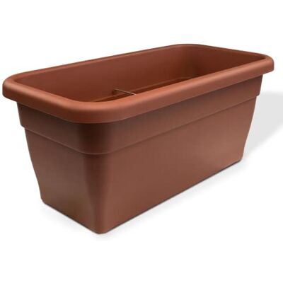MePla Blumentrog länglicher Blumentopf wetterfestes Pflanzgefäß UV-beständiger Blumenkübel Pflanzentopf Pflanzen-Trog 100x44 cm (Innen: 90x36 cm) Terracotta MePla Blumentrog länglicher Blumentopf wetterfestes Pflanzgefäß UV-beständiger Blumenkübel Pflanzentopf Pflanzen-Trog 100x44 cm (Innen: 90x36 cm) Terracotta