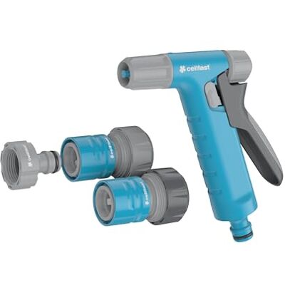 Cellfast Sprinklerpistole Set Gartensprinkler Rasensprenger Für Rasen Blumen Pflanzen Schnellanschluss Verbindung Hydron Ideal 3/4", Blau Cellfast Sprinklerpistole Set Gartensprinkler Rasensprenger Für Rasen Blumen Pflanzen Schnellanschluss Verbindung Hydron Ideal 3/4", Blau