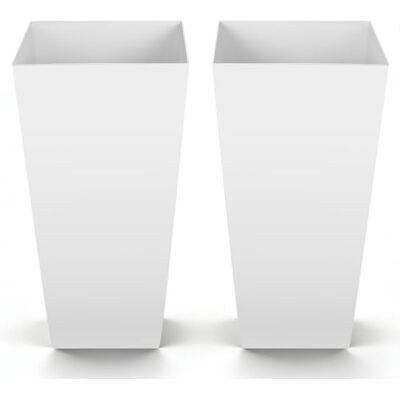 VEVOR Pflanztopf 325x325x665 mm 2er-Set, Blumentopf, Blumenkübel, PP-Pflanzgefäß, Planzkübel, Pflanzkasten mit Innentopf & Abflusslöchern, Geeignet für Zimmer- & Gartenpflanzen, Weiß VEVOR Pflanztopf 325x325x665 mm 2er-Set, Blumentopf, Blumenkübel, PP-Pflanzgefäß, Planzkübel, Pflanzkasten mit Innentopf & Abflusslöchern, Geeignet für Zimmer- & Gartenpflanzen, Weiß