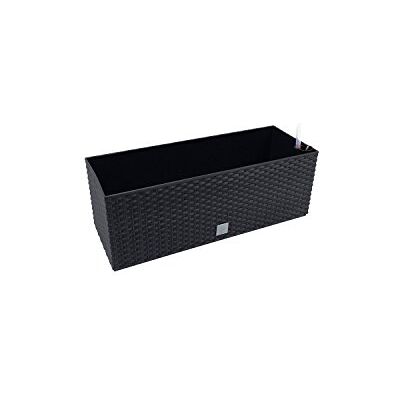 Prosperplast 17 L Pflanzkübel Blumentopf L 500 mm Blumenbank in Rattan-Optik Bewässerungssystem Rato SeriE anthrazit viereckig Prosperplast 17 L Pflanzkübel Blumentopf L 500 mm Blumenbank in Rattan-Optik Bewässerungssystem Rato SeriE anthrazit viereckig