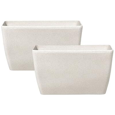 Beliani Pflanzkübel Beige Stein 74x32x45cm Modern Minimalistisch Außen Innen Beliani Pflanzkübel Beige Stein 74x32x45cm Modern Minimalistisch Außen Innen