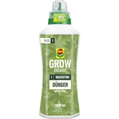 Compo GROW ORGANIC Wachstum Dünger für Spezialkulturen Dünger für Indoor & Outdoor Spezialdünger für die Wachstumsphase organisch 1l, Braun Compo GROW ORGANIC Wachstum Dünger für Spezialkulturen Dünger für Indoor & Outdoor Spezialdünger für die Wachstumsphase organisch 1l, Braun