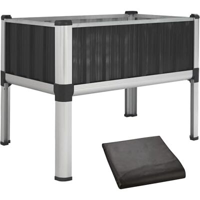 TTL GARDEN Hochbeet 80x50x80cm Superior M aus Metall Anthrazit-Silber Alu Stahl verzinkt & lackiert Frühbeet, Pflanzkasten, Kräuterbeet, Blumenbeet, Blumenkasten für Garten, Balkon, Terrasse TTL GARDEN Hochbeet 80x50x80cm Superior M aus Metall Anthrazit-Silber Alu Stahl verzinkt & lackiert Frühbeet, Pflanzkasten, Kräuterbeet, Blumenbeet, Blumenkasten für Garten, Balkon, Terrasse