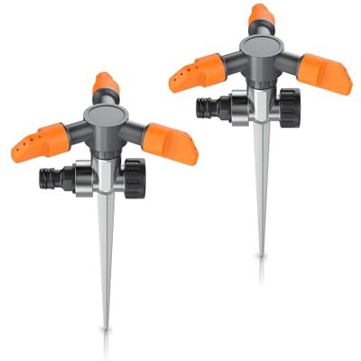 Brandson 2 x Rasensprinkler 3 Fach mit Erdspieß – Rasensprenger 360 Grad Flächenregner Sprühregner Sprinkler mit 3 Arm – Einstellbarer Winkel 45° 90° Reichweite bis zu 14 m robuster Spike Brandson 2 x Rasensprinkler 3 Fach mit Erdspieß – Rasensprenger 360 Grad Flächenregner Sprühregner Sprinkler mit 3 Arm – Einstellbarer Winkel 45° 90° Reichweite bis zu 14 m robuster Spike