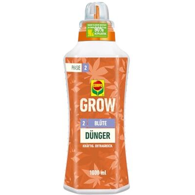 Compo GROW Blüte Dünger für Spezialkulturen Dünger für Indoor & Outdoor Spezialdünger für die Blütephase mineralisch 1 l, grün Compo GROW Blüte Dünger für Spezialkulturen Dünger für Indoor & Outdoor Spezialdünger für die Blütephase mineralisch 1 l, grün