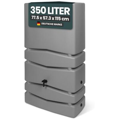 Kreher XXL Regentonne Aqua Tower Kunststoff, Auslaufhahn (350 L, Grau) Robustes Regenfass aus PP mit Deckel und Fallrohr-Anschluss, edel-schlichtes Design als Regenwasserspeicher im Garten Kreher XXL Regentonne Aqua Tower Kunststoff, Auslaufhahn (350 L, Grau) Robustes Regenfass aus PP mit Deckel und Fallrohr-Anschluss, edel-schlichtes Design als Regenwasserspeicher im Garten