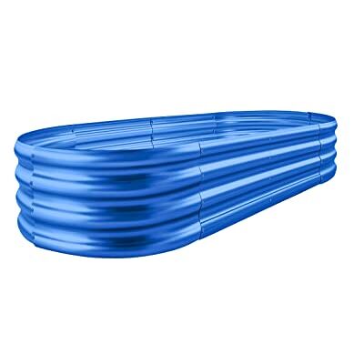 Land Guard Verzinktes Hochbeet-Set, verzinkter Pflanzgefäß, erhöhte Gartenkästen für den Außenbereich, ovale große Metall-Hochbeet für Gemüse, 1,2 x 0,6 x 0,3 m (1 Stück) (blau) Land Guard Verzinktes Hochbeet-Set, verzinkter Pflanzgefäß, erhöhte Gartenkästen für den Außenbereich, ovale große Metall-Hochbeet für Gemüse, 1,2 x 0,6 x 0,3 m (1 Stück) (blau)