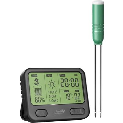 Royal Gardineer Pflanzen Sensor: 4in1-Funk-Boden-Feuchtigkeitsmesser-Set für Innen- & Außenpflanzen (Feuchtigkeitsmesser Pflanzen, Blumen, Topf) Royal Gardineer Pflanzen Sensor: 4in1-Funk-Boden-Feuchtigkeitsmesser-Set für Innen- & Außenpflanzen (Feuchtigkeitsmesser Pflanzen, Blumen, Topf)