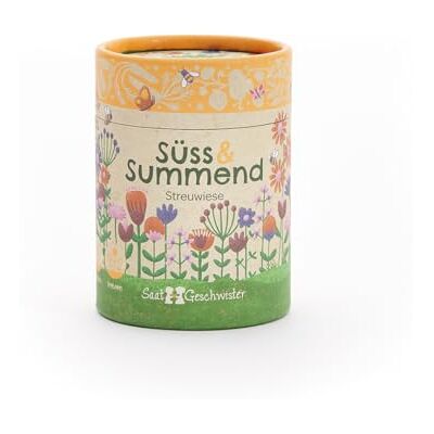 Die Stadtgärtner Streuwiese "Süß & Summend" von Dose mit Blumensamen für 5 m² Wildblumenwiese Saatgut für eine bienenfreundliche Blumenwiese Ideal als Geschenk für Gärtner Die Stadtgärtner Streuwiese "Süß & Summend" von Dose mit Blumensamen für 5 m² Wildblumenwiese Saatgut für eine bienenfreundliche Blumenwiese Ideal als Geschenk für Gärtner